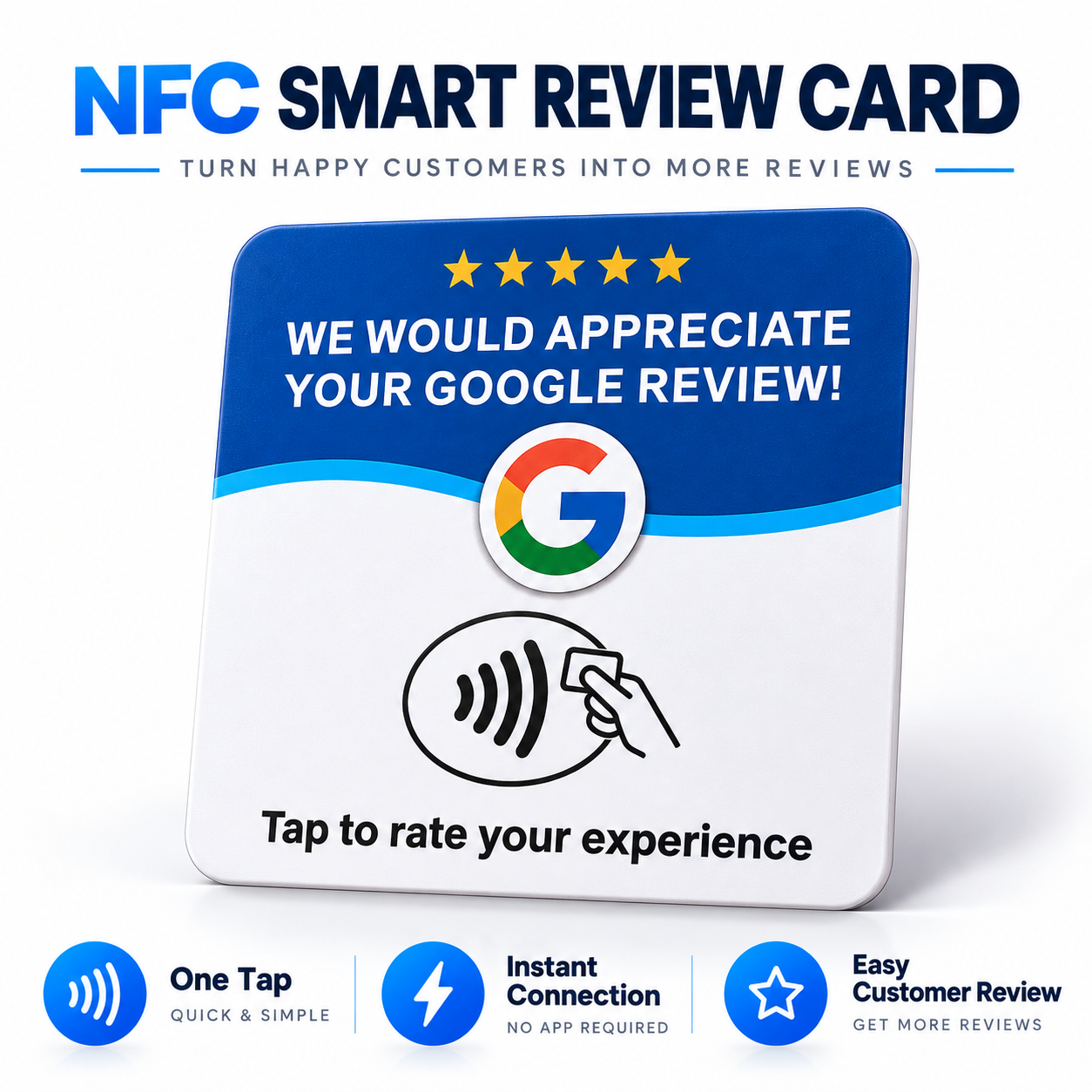 Tarjeta de mesa NFC Google Reviews