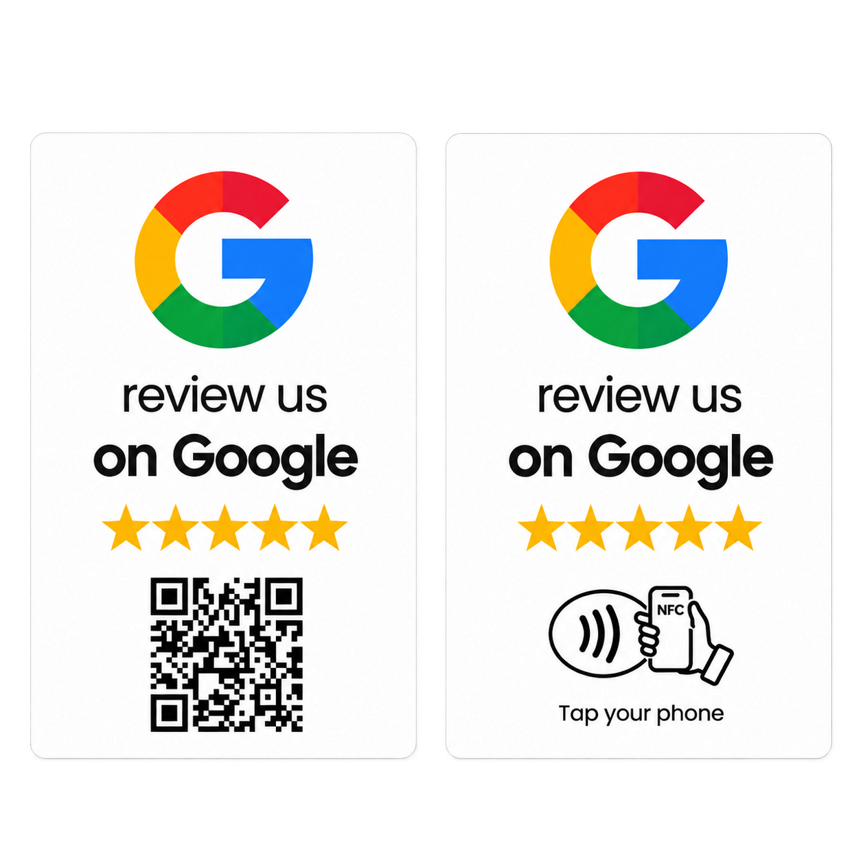 Google Review Tajeta Dual (NFC Tap + QR Code)